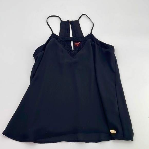 NWT Guess spaghetti strap tank with lace detail at neckline XS - Picture 1 of 7